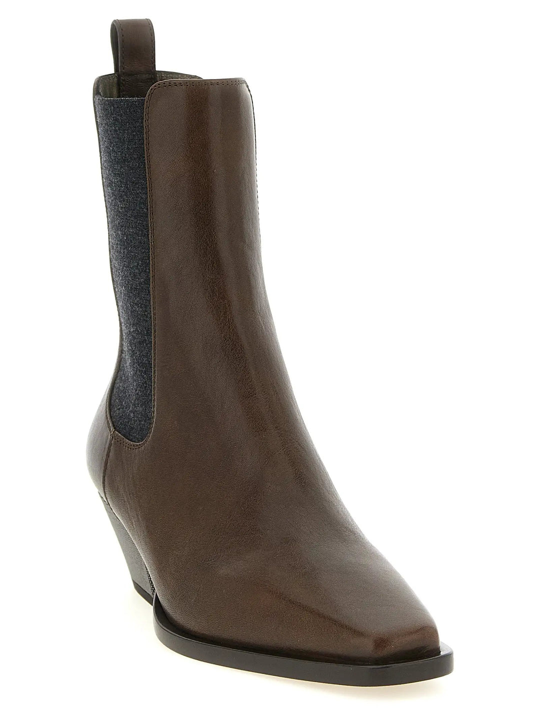 Brunello Cucinelli Sample Sale | Brunello Cucinelli Brown Cowhide Chelsea Boots - | Designer outlet