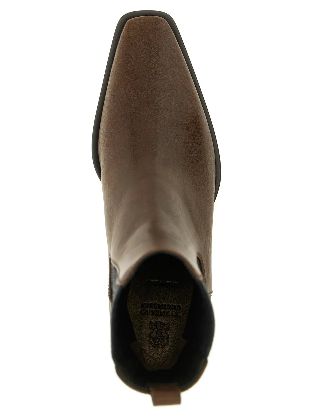 Brunello Cucinelli Sample Sale | Brunello Cucinelli Brown Cowhide Chelsea Boots - | Designer outlet