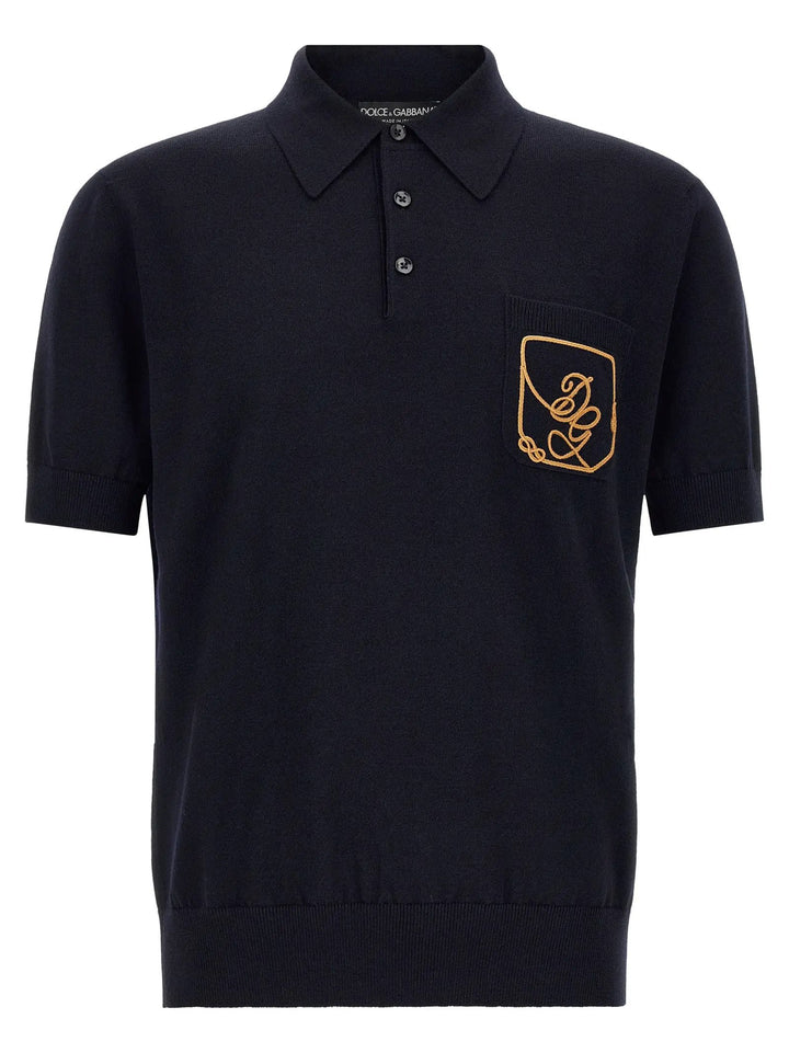 Dolce &amp; Gabbana Sample Sale | Dolce &amp; Gabbana Blue Virgin Wool Polo Shirt - | Designer outlet