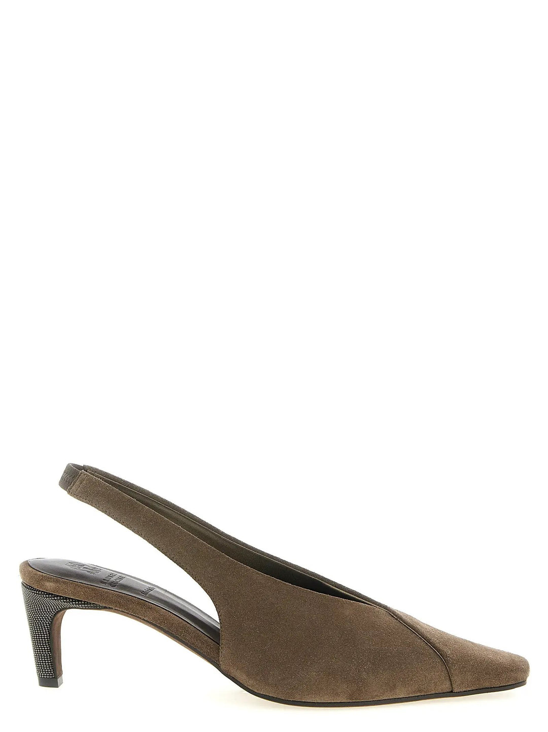 Brunello Cucinelli Sample Sale | Brunello Cucinelli Gray Calfskin Mid Heel Pumps - | Designer outlet