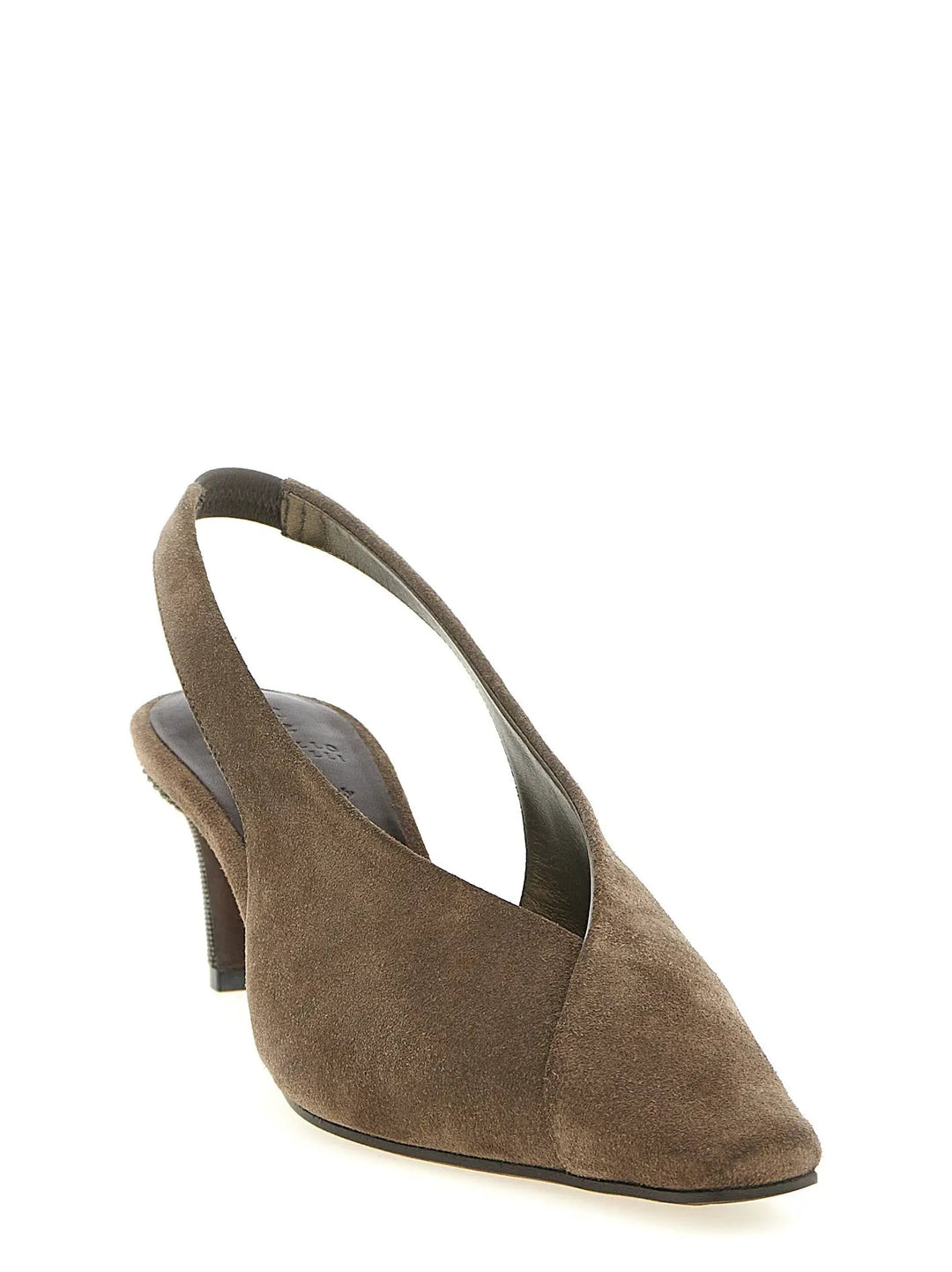 Brunello Cucinelli Sample Sale | Brunello Cucinelli Gray Calfskin Mid Heel Pumps - | Designer outlet