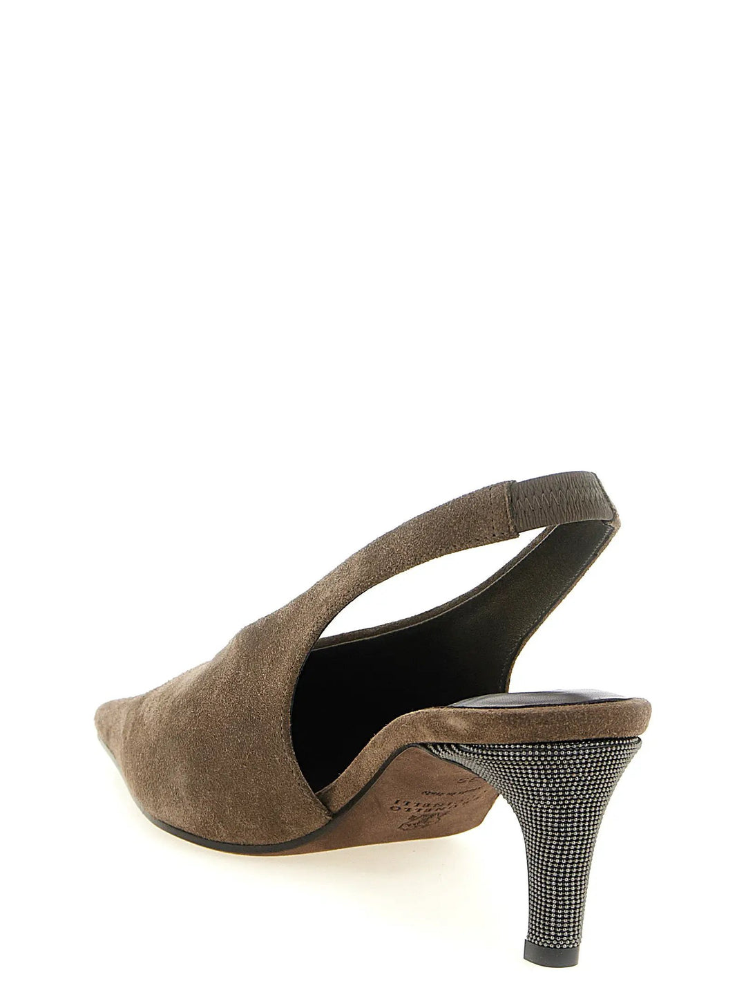 Brunello Cucinelli Sample Sale | Brunello Cucinelli Gray Calfskin Mid Heel Pumps - | Designer outlet