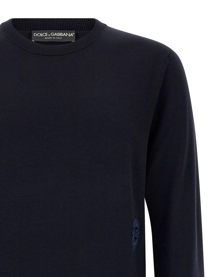 Dolce &amp; Gabbana Sample Sale | Dolce &amp; Gabbana Blue Virgin Wool Cardigan - | Designer outlet