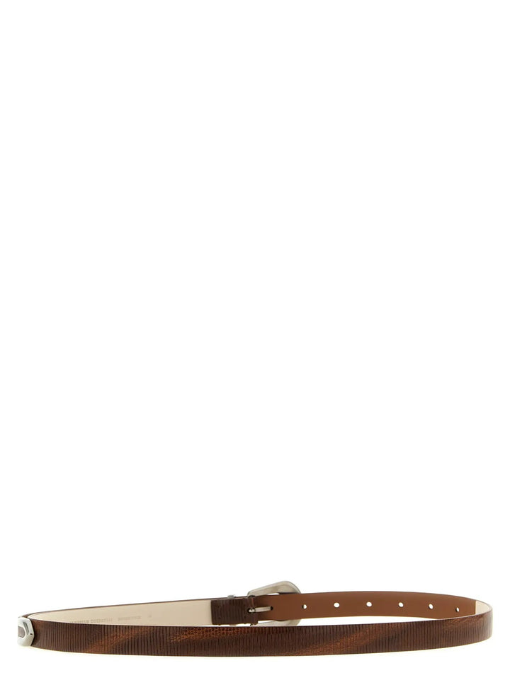 Brunello Cucinelli Sample Sale | Brunello Cucinelli Brown Calfskin Thin Belt - | Designer outlet