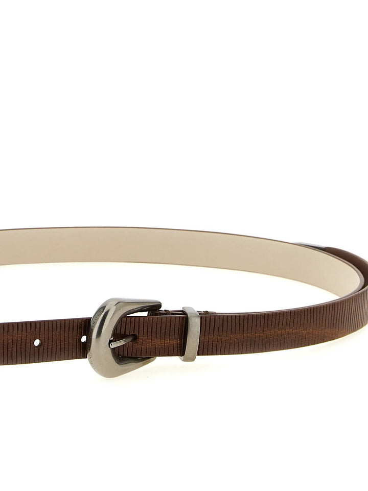 Brunello Cucinelli Sample Sale | Brunello Cucinelli Brown Calfskin Thin Belt - | Designer outlet