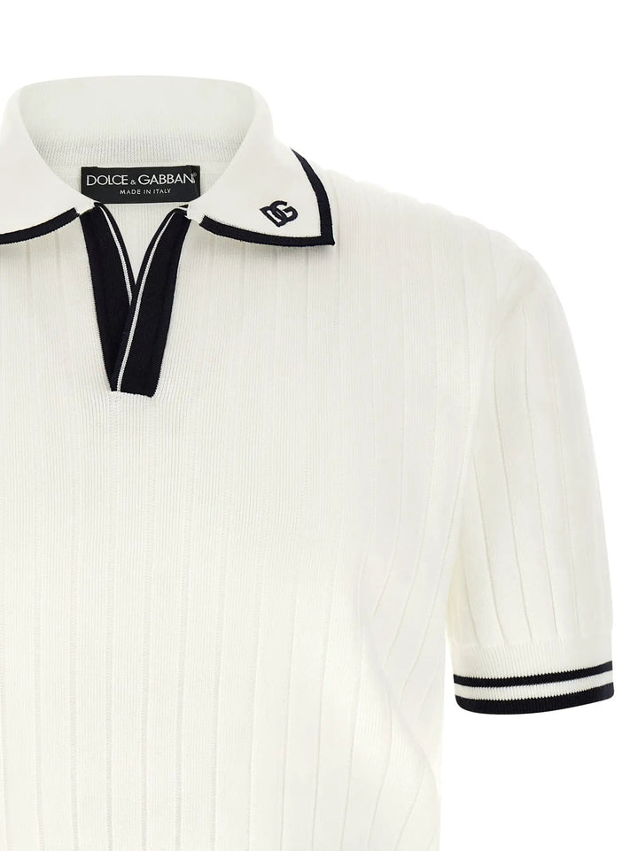 Dolce &amp; Gabbana Sample Sale | Dolce &amp; Gabbana Bicolor Cotton Polo Shirt - | Designer outlet