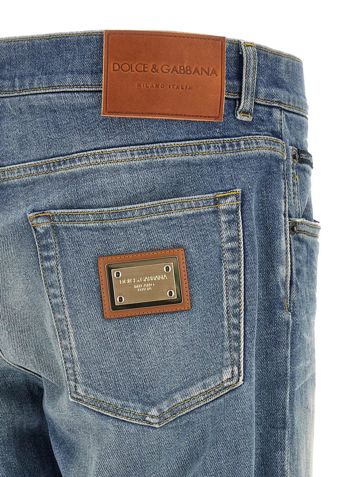 Dolce &amp; Gabbana Sample Sale | Dolce &amp; Gabbana Blue Cotton Straight-Leg Jeans - | Designer outlet