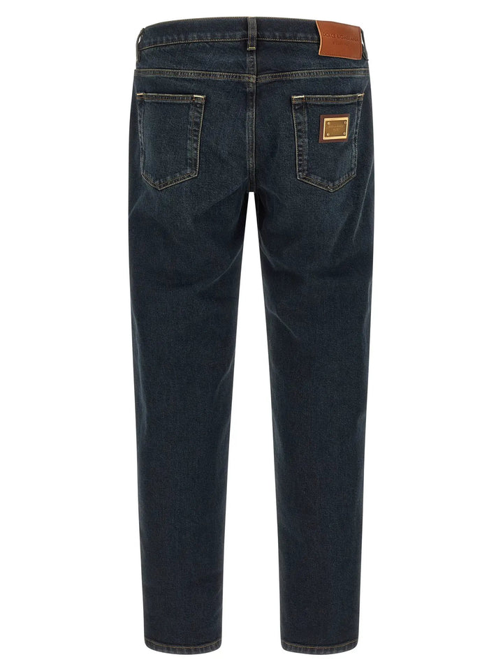 Dolce &amp; Gabbana Sample Sale | Dolce &amp; Gabbana Blue Cotton Skinny Jeans - | Designer outlet