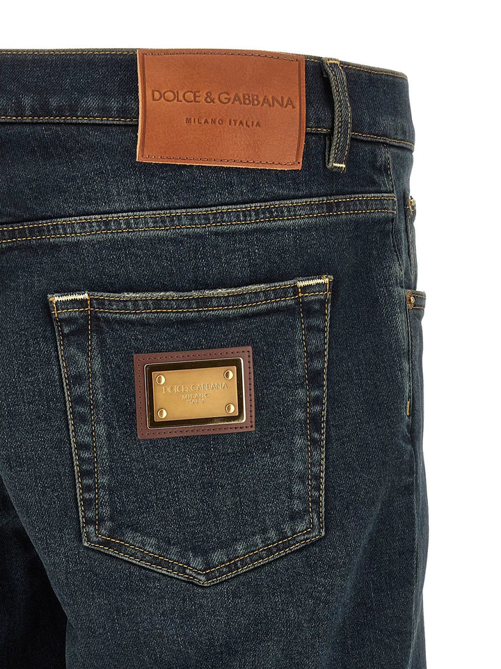 Dolce &amp; Gabbana Sample Sale | Dolce &amp; Gabbana Blue Cotton Skinny Jeans - | Designer outlet