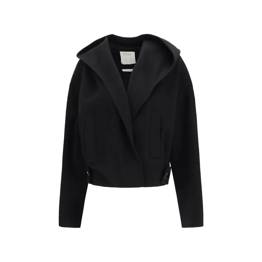 Max Mara Sample Sale | Max Mara Black Wool Oves Aries Full-Length Jacket - | Designer outlet