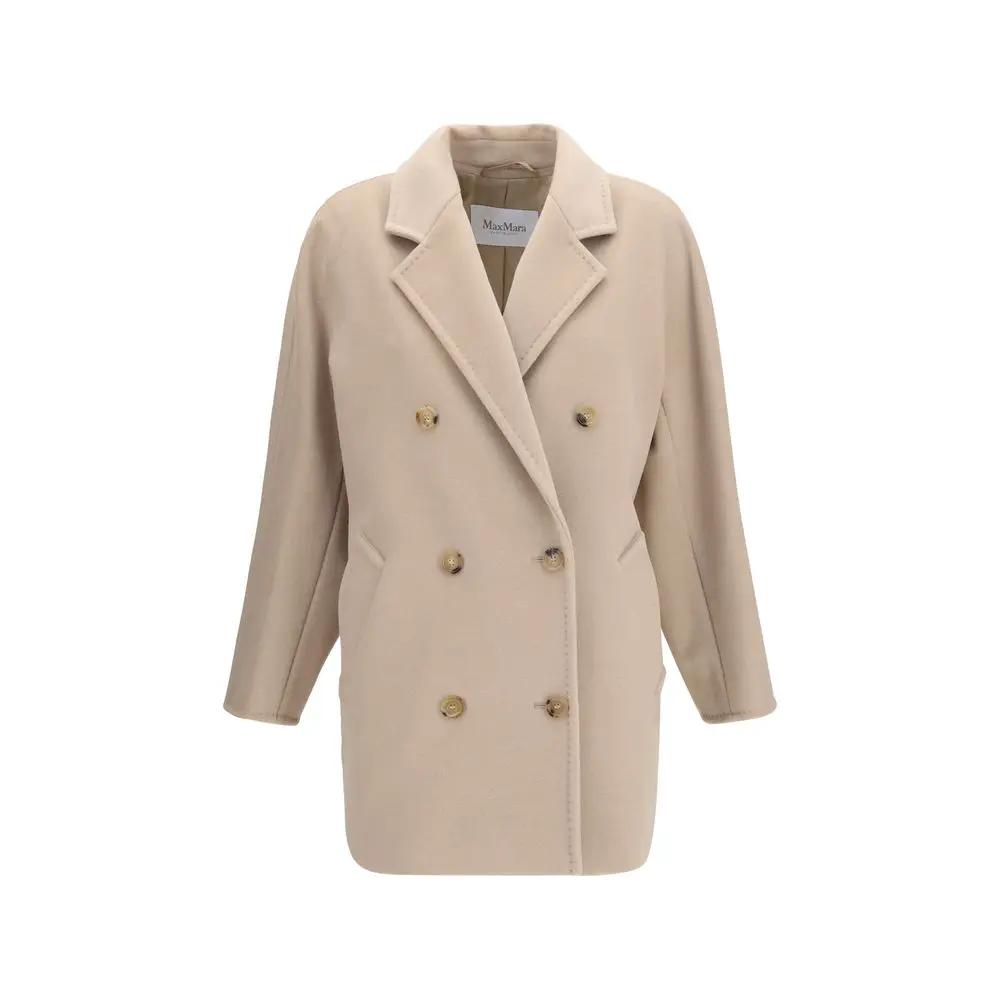 Max Mara Sample Sale | Max Mara Beige Wool Oves Aries Full-Length Jacket - | Designer outlet