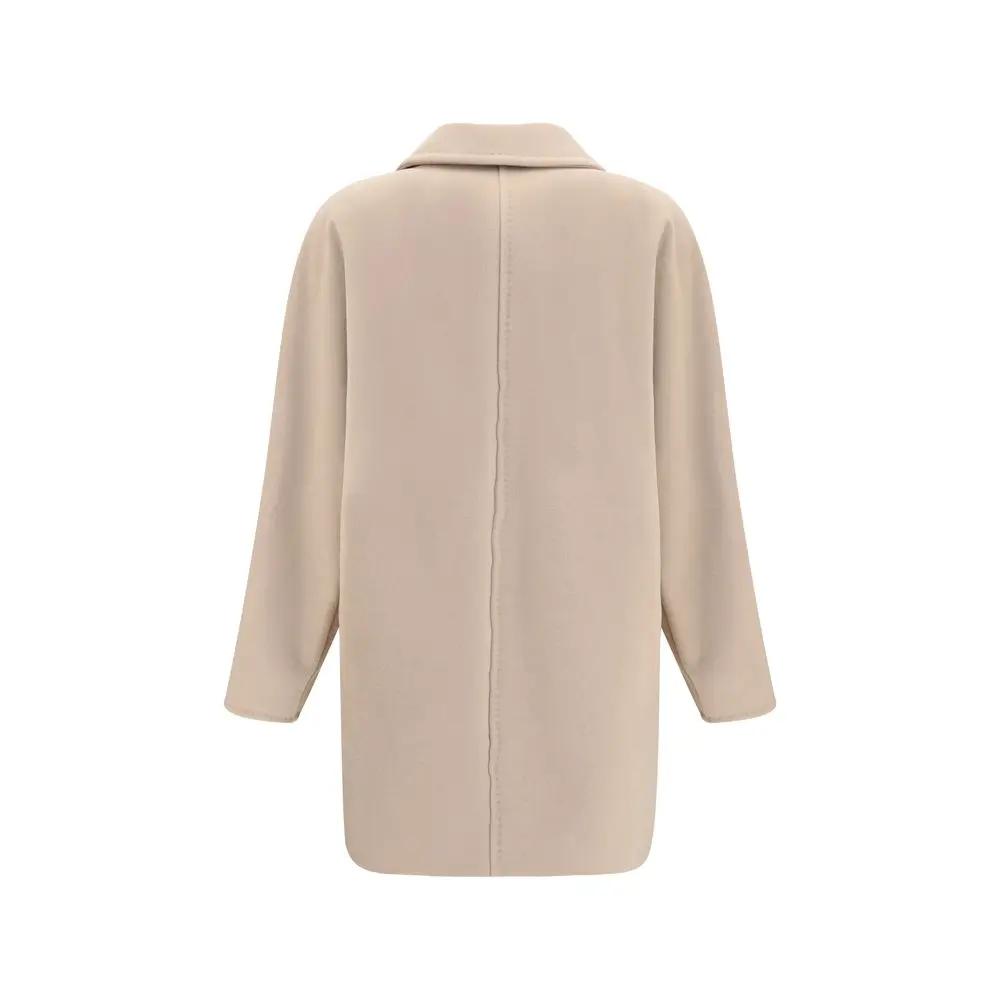 Max Mara Sample Sale | Max Mara Beige Wool Oves Aries Full-Length Jacket - | Designer outlet