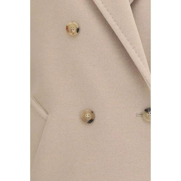 Max Mara Sample Sale | Max Mara Beige Wool Oves Aries Full-Length Jacket - | Designer outlet