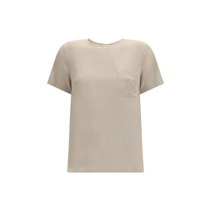 Max Mara Sample Sale | Max Mara Beige Silk T-Shirt - | Designer outlet