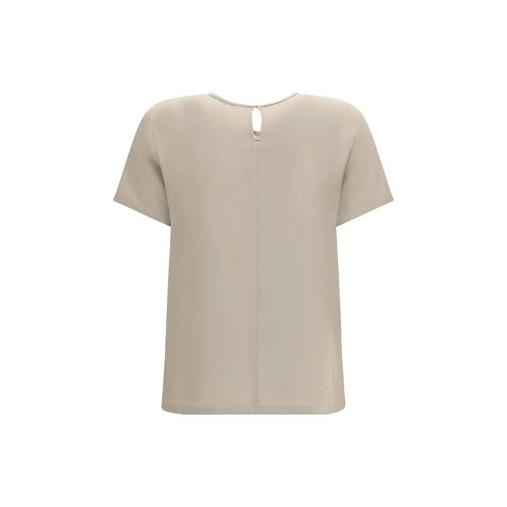 Max Mara Sample Sale | Max Mara Beige Silk T-Shirt - | Designer outlet