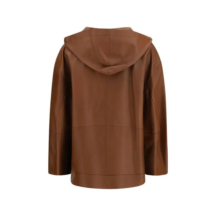 Max Mara Sample Sale | Max Mara Brown Lamb Ovis Aries Leather Jacket - | Designer outlet