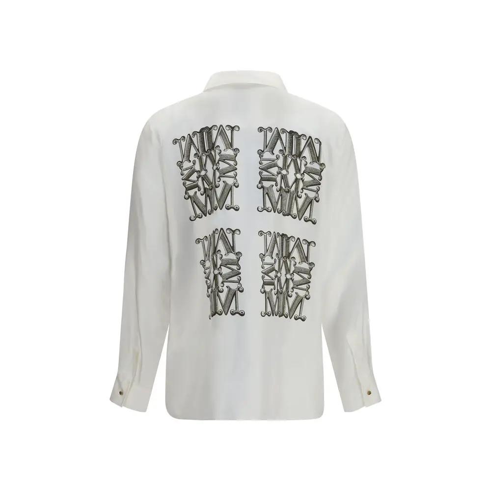 Max Mara Sample Sale | Max Mara White Silk Dress Shirt - | Designer outlet
