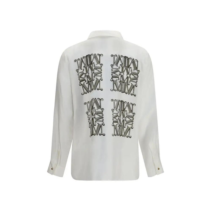 Max Mara Sample Sale | Max Mara White Silk Dress Shirt - | Designer outlet