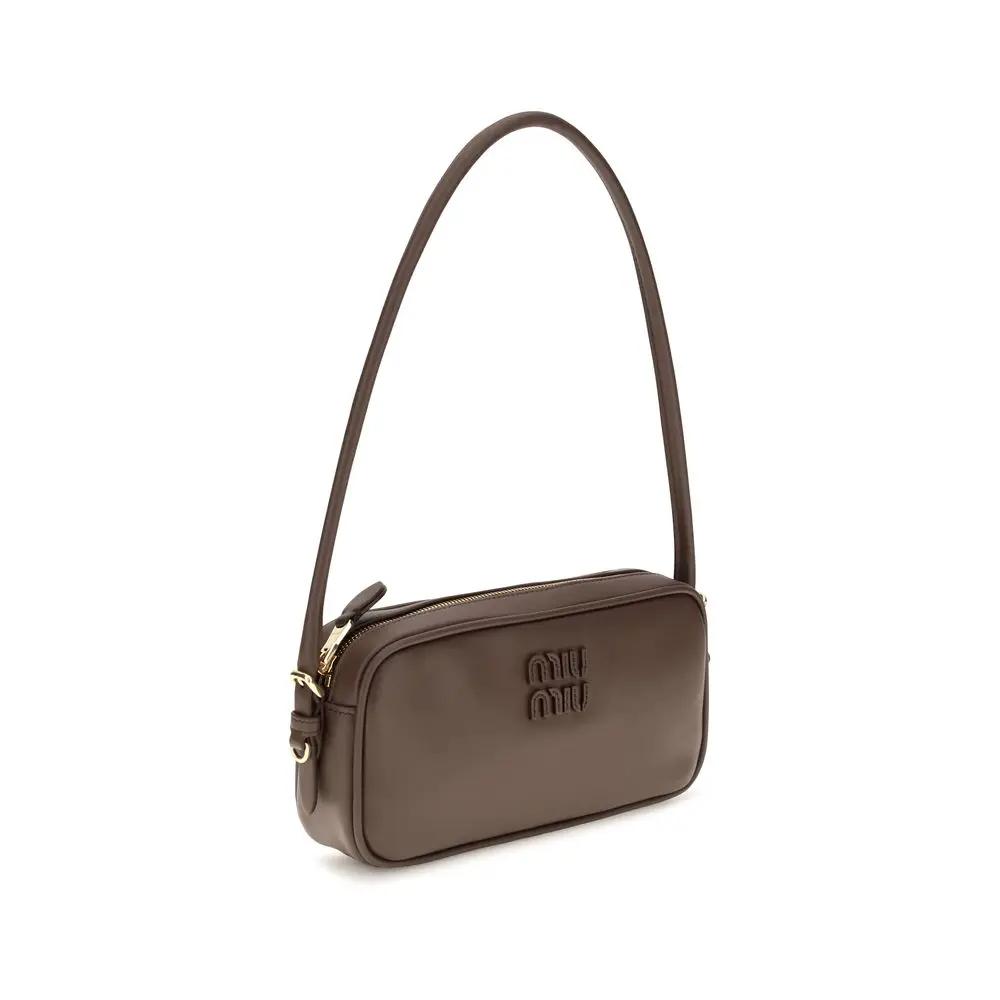 Miu Miu Sample Sale | Miu Miu Brown Calf Leather Bos Taurus Shoulder Bag - | Designer outlet
