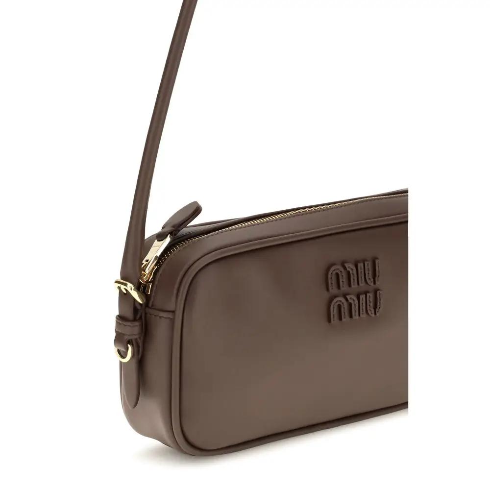 Miu Miu Sample Sale | Miu Miu Brown Calf Leather Bos Taurus Shoulder Bag - | Designer outlet
