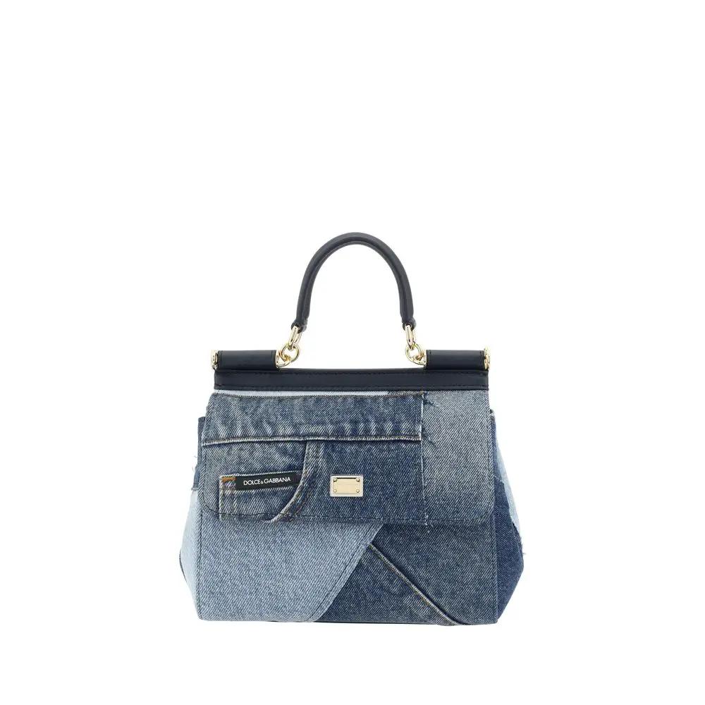 Dolce &amp; Gabbana Sample Sale | Dolce &amp; Gabbana Blue Cotton Handbag - | Designer outlet