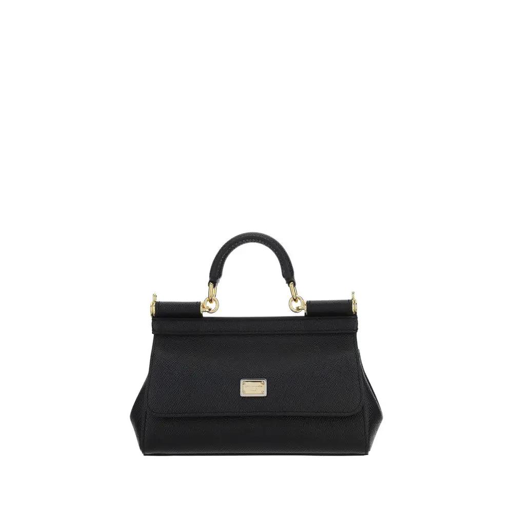Dolce &amp; Gabbana Sample Sale | Dolce &amp; Gabbana Black Calf Leather Bos Taurus Handbag - | Designer outlet