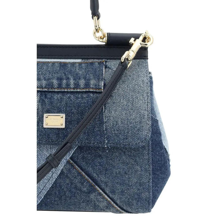 Dolce &amp; Gabbana Sample Sale | Dolce &amp; Gabbana Blue Cotton Handbag - | Designer outlet