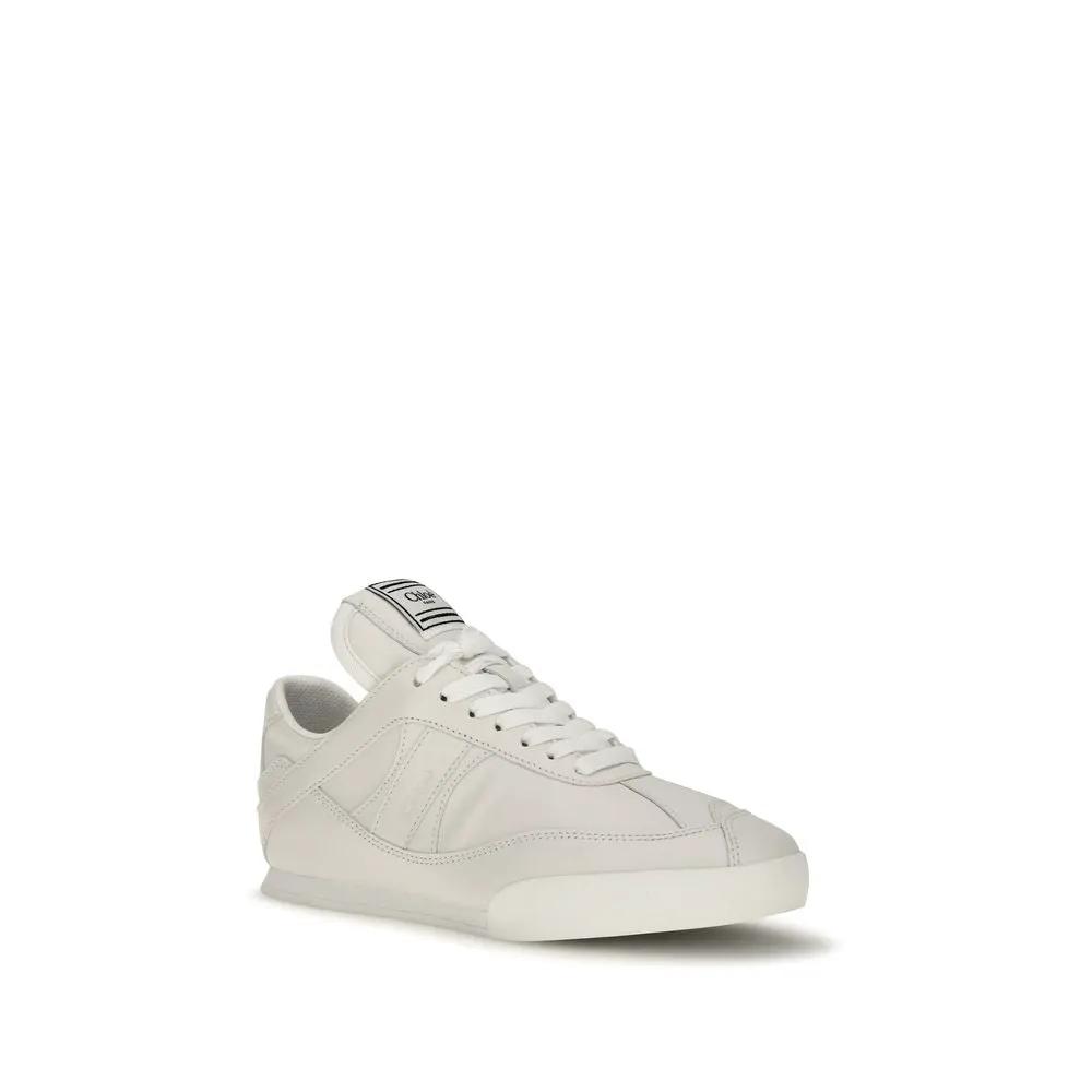 Chloé Sample Sale | Chloé White Calf Leather Bos Taurus Athletic Sneakers - | Designer outlet