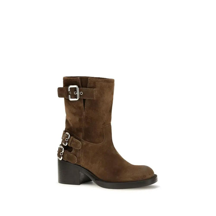 Chloé Sample Sale | Chloé Brown Calf Leather Bos Taurus Ankle Boots - | Designer outlet