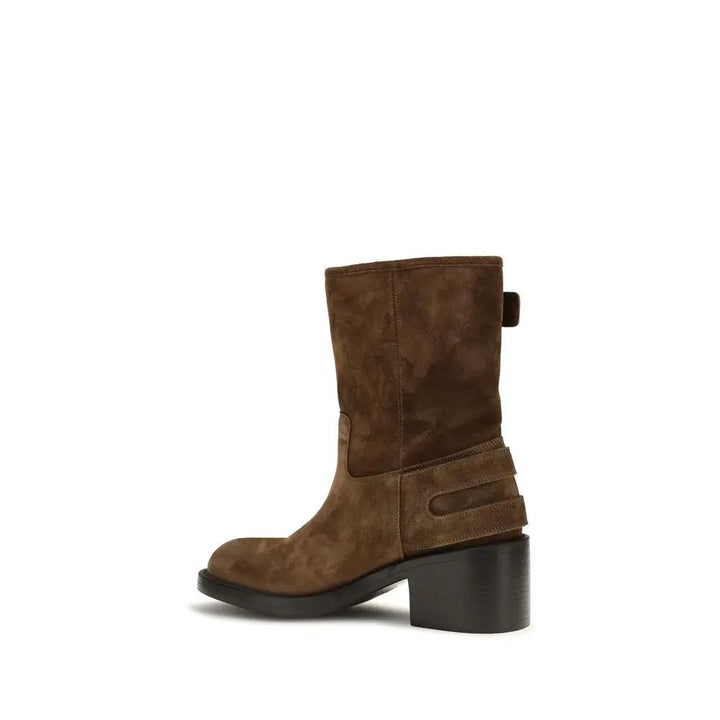 Chloé Sample Sale | Chloé Brown Calf Leather Bos Taurus Ankle Boots - | Designer outlet