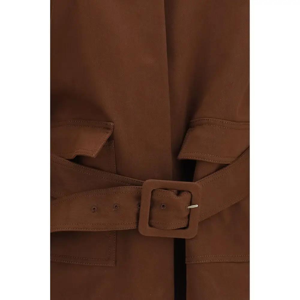 Fabiana Filippi Sample Sale | Fabiana Filippi Brown Cotton Full-Length Jacket - | Designer outlet