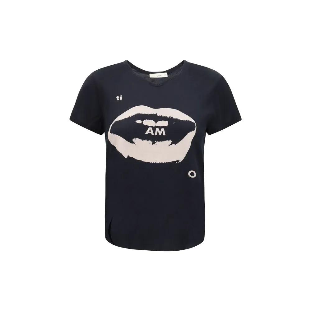 Fendi Sample Sale | Fendi Black Cotton T-Shirt - | Designer outlet