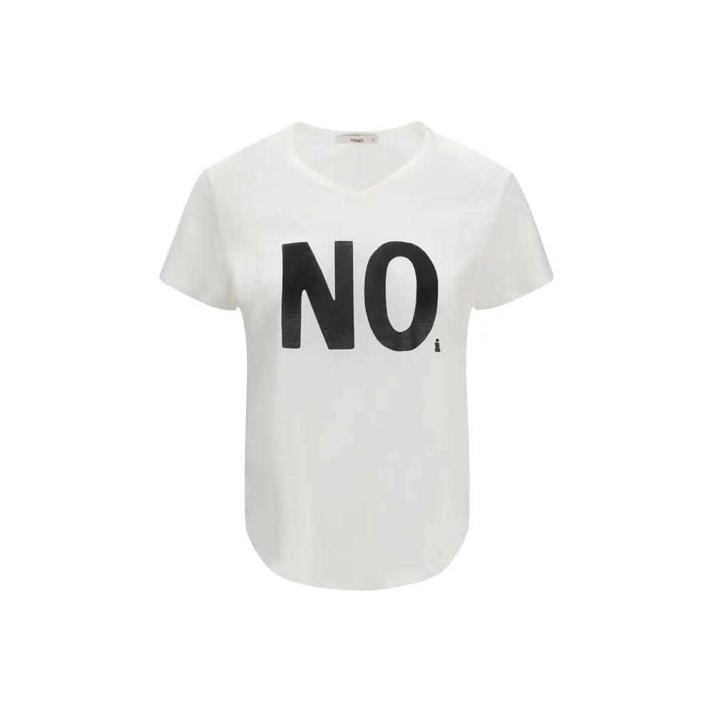 Fendi Sample Sale | Fendi White Cotton T-Shirt - | Designer outlet