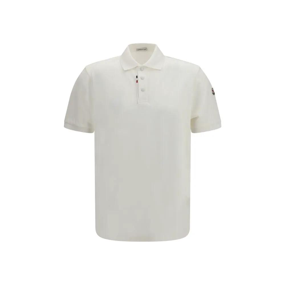 Moncler Sample Sale | Moncler White Cotton Polo Shirt - | Designer outlet