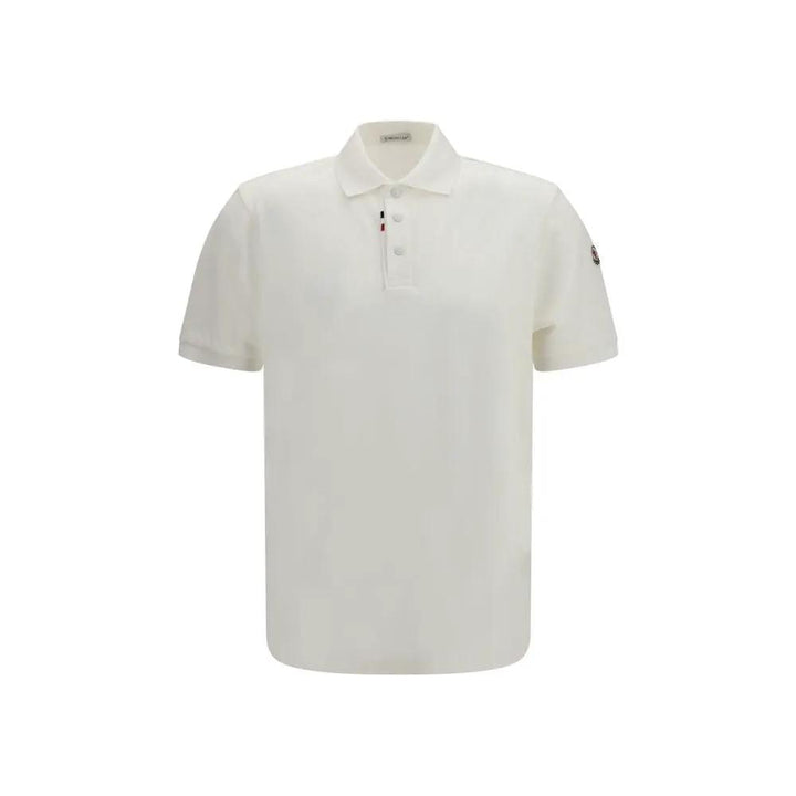 Moncler Sample Sale | Moncler White Cotton Polo Shirt - | Designer outlet