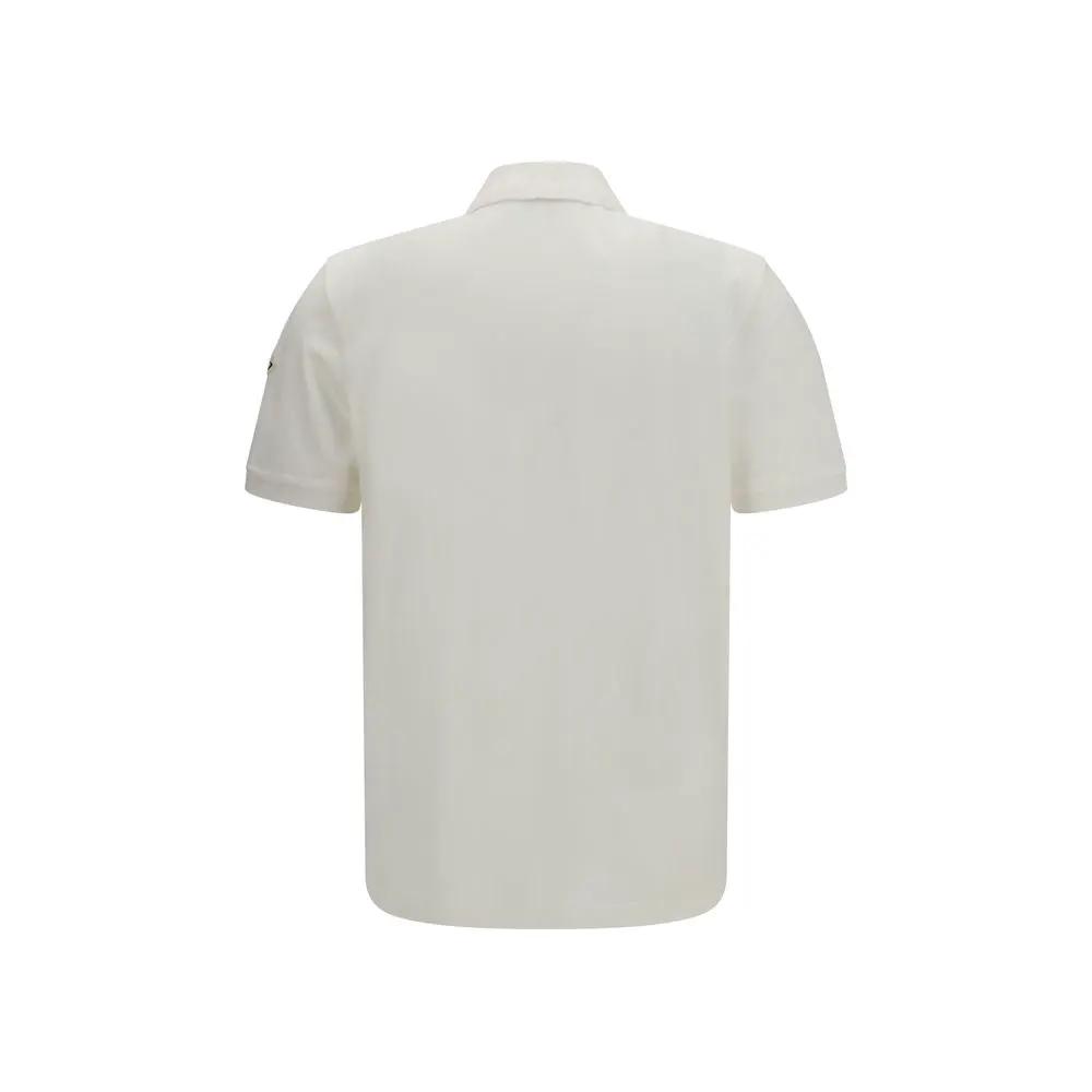 Moncler Sample Sale | Moncler White Cotton Polo Shirt - | Designer outlet