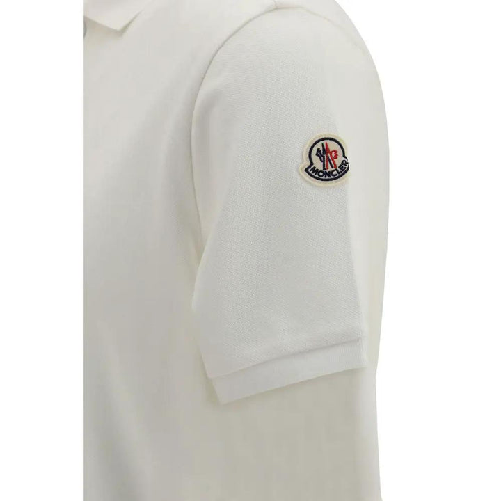 Moncler Sample Sale | Moncler White Cotton Polo Shirt - | Designer outlet