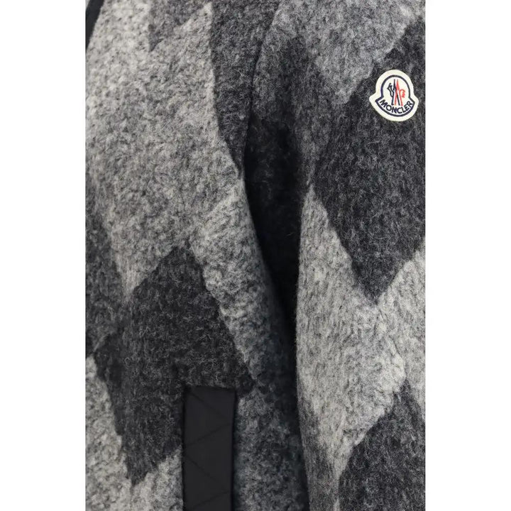 Moncler Sample Sale | Moncler Gray Wool Oves Aries Full-Length Jacket - | Designer outlet