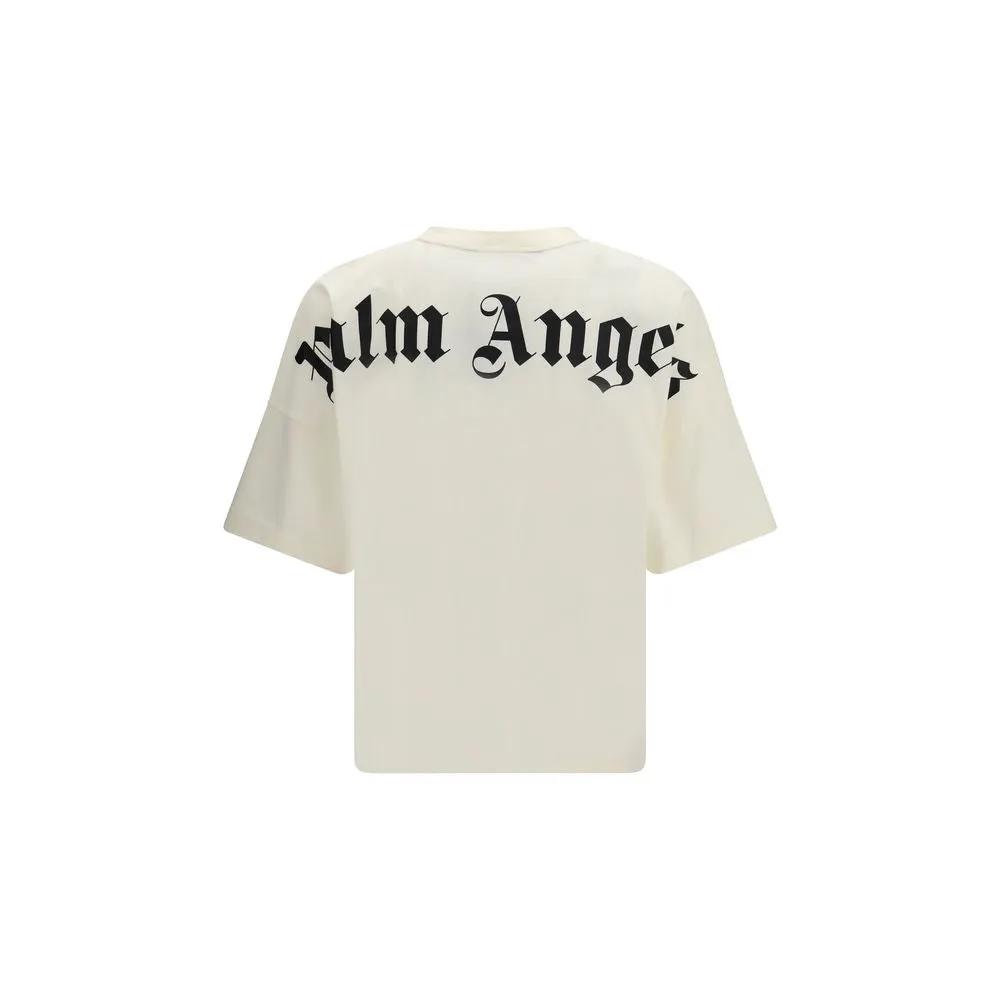 Palm Angels Sample Sale | Palm Angels Beige Cotton T-Shirt - | Designer outlet