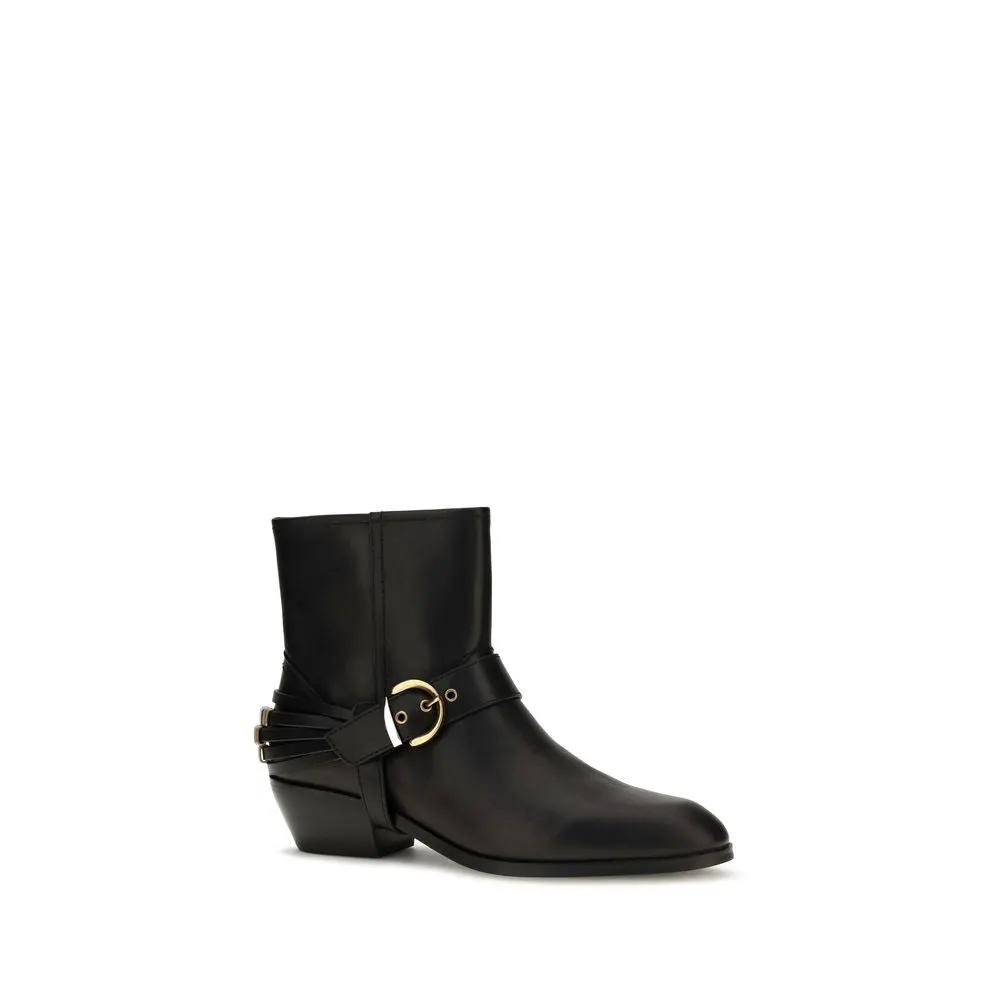 PINKO Sample Sale | PINKO Black Calf Leather Bos Taurus Ankle Boots - | Designer outlet