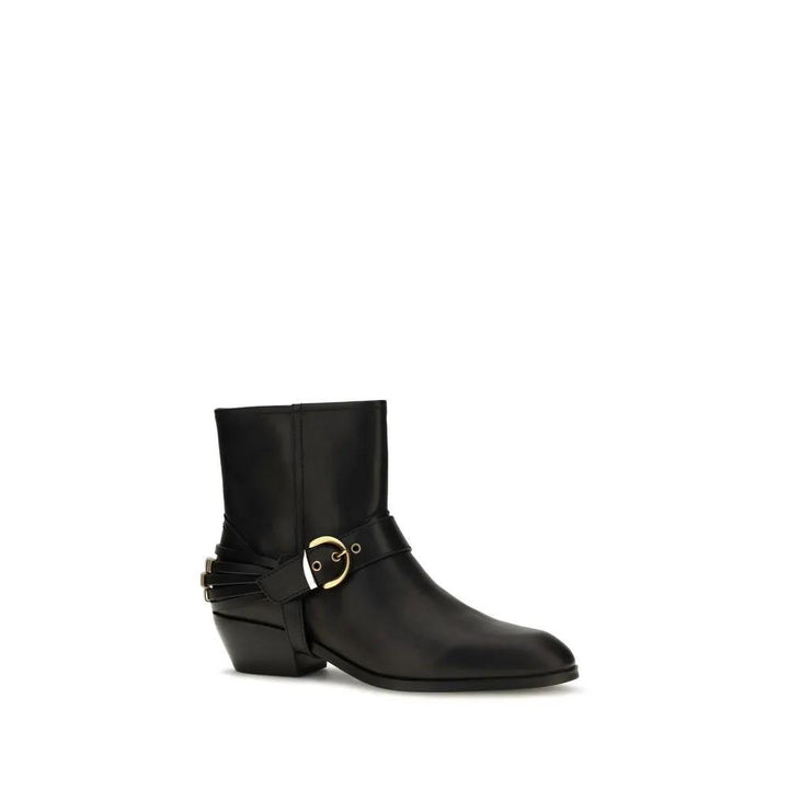 PINKO Sample Sale | PINKO Black Calf Leather Bos Taurus Ankle Boots - | Designer outlet