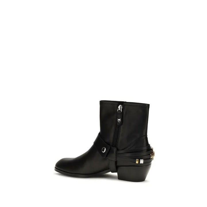 PINKO Sample Sale | PINKO Black Calf Leather Bos Taurus Ankle Boots - | Designer outlet