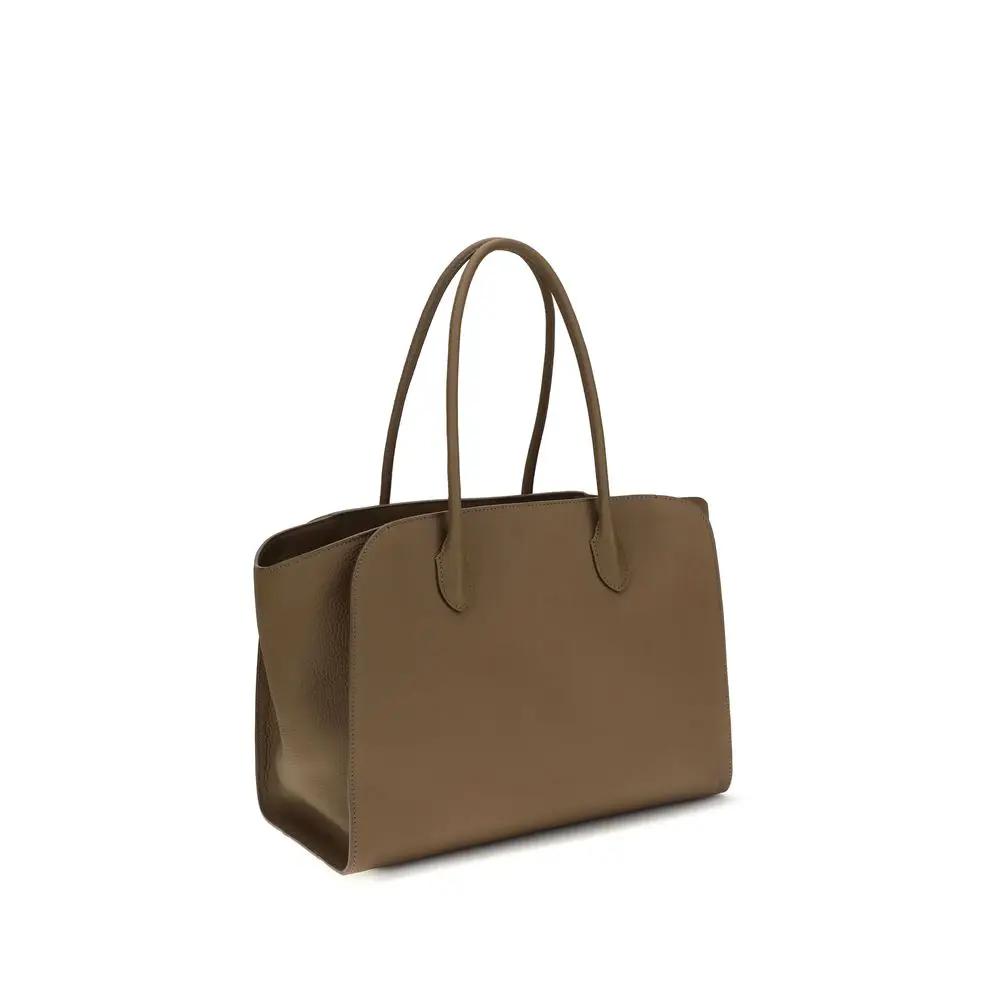 The Row Sample Sale | The Row Brown Calf Leather Bos Taurus Shoulder Bag - | Designer outlet