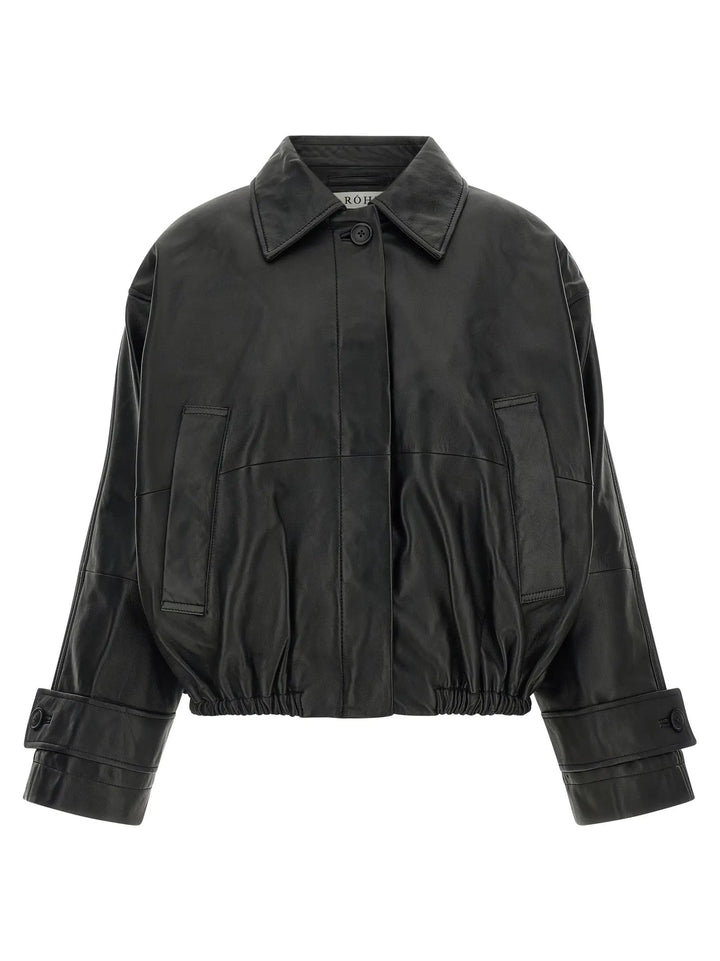 Rohe Sample Sale | Rohe Black Lamb Leather Leather Jacket - | Designer outlet