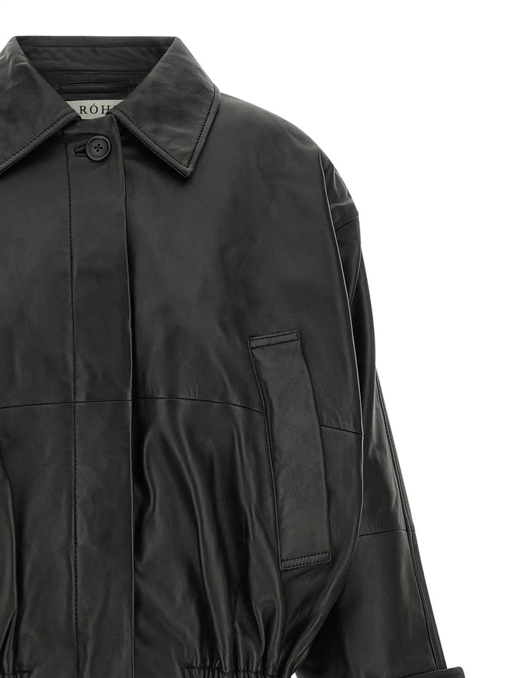 Rohe Sample Sale | Rohe Black Lamb Leather Leather Jacket - | Designer outlet