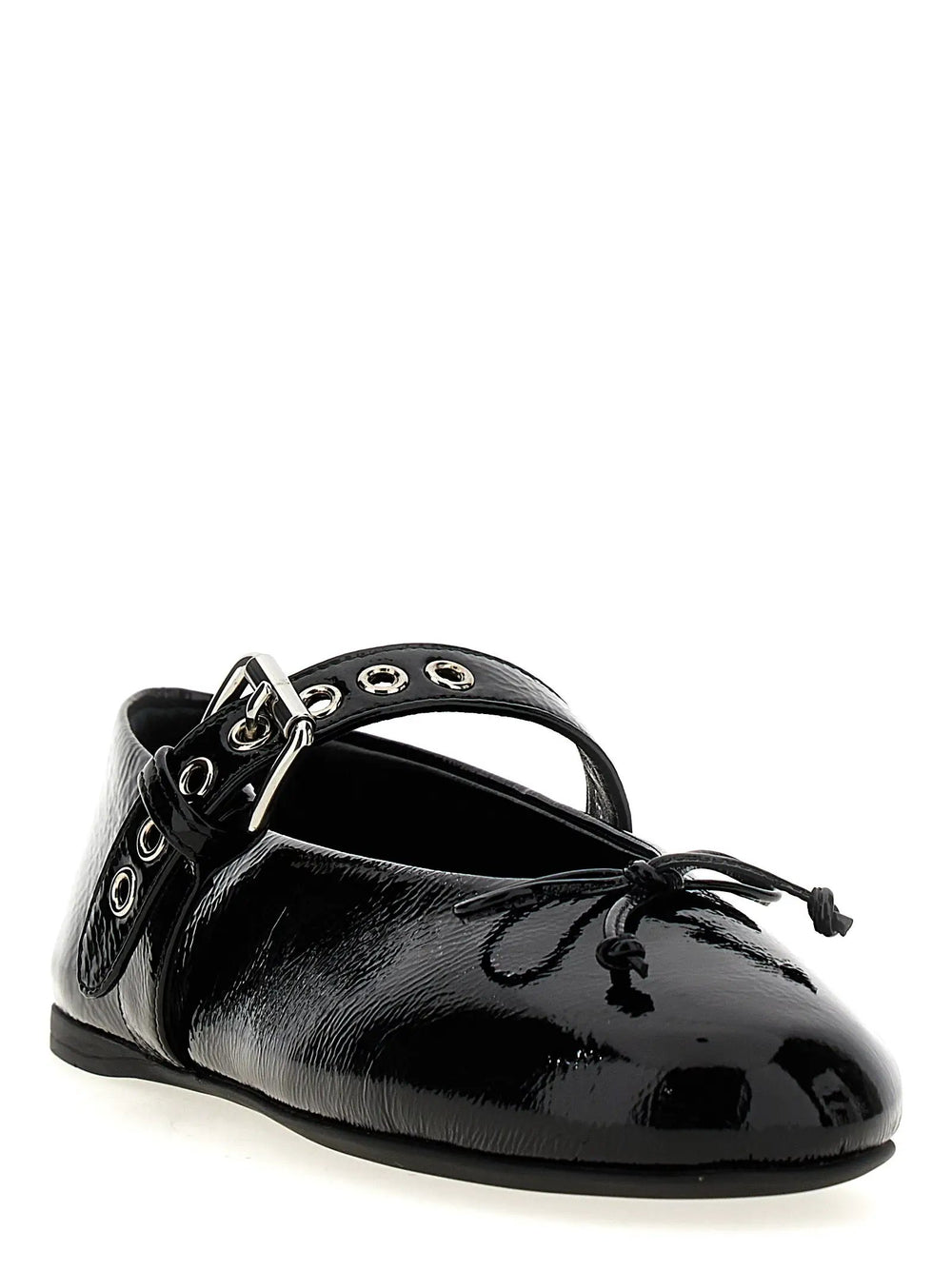 Miu Miu Sample Sale | Miu Miu Black Calfskin Ballet Flats - | Designer outlet