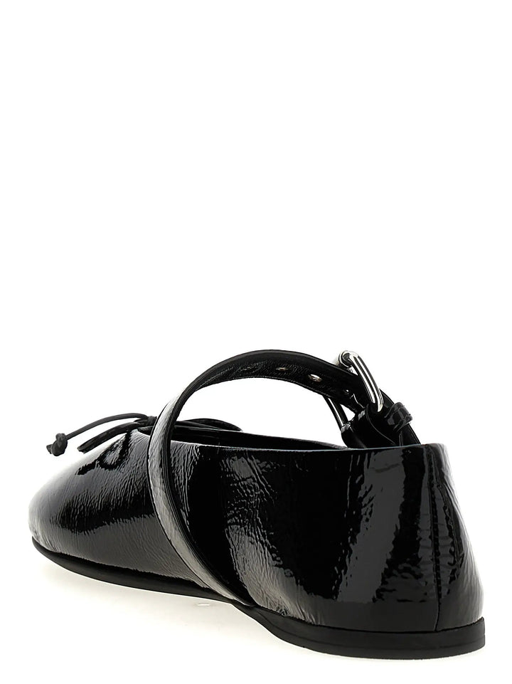 Miu Miu Sample Sale | Miu Miu Black Calfskin Ballet Flats - | Designer outlet