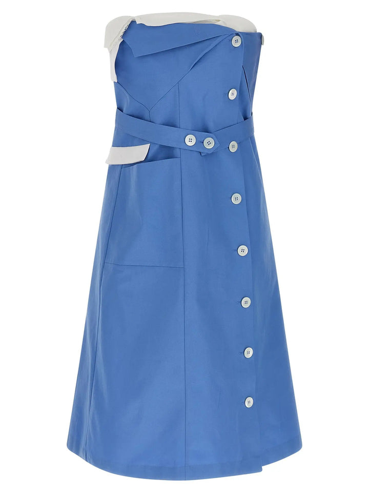 Miu Miu Sample Sale | Miu Miu Blue Cotton Short Dress - | Designer outlet