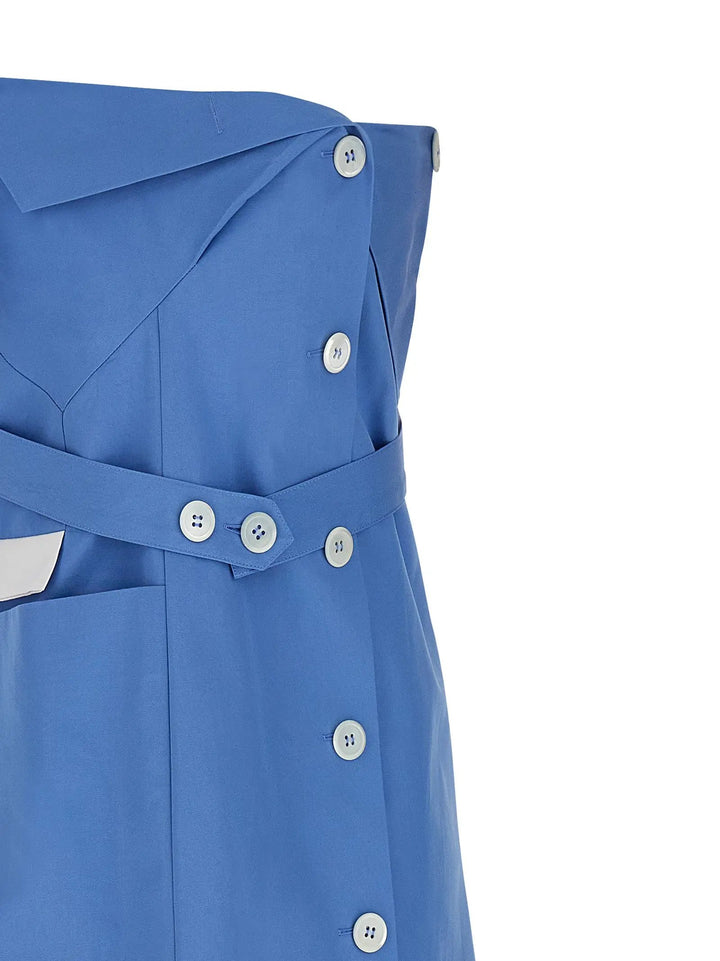 Miu Miu Sample Sale | Miu Miu Blue Cotton Short Dress - | Designer outlet