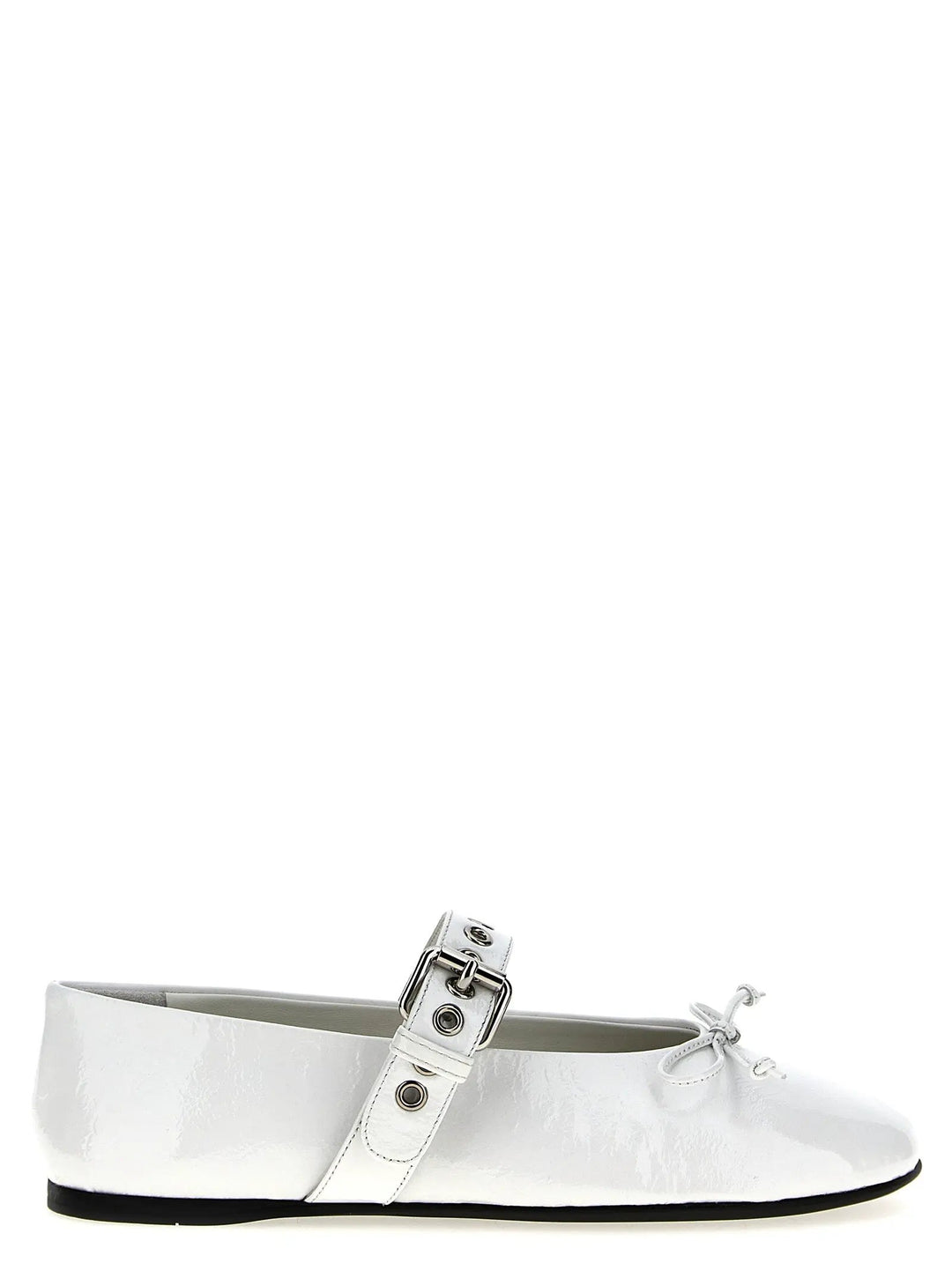 Miu Miu Sample Sale | Miu Miu White Calfskin Ballet Flats - | Designer outlet